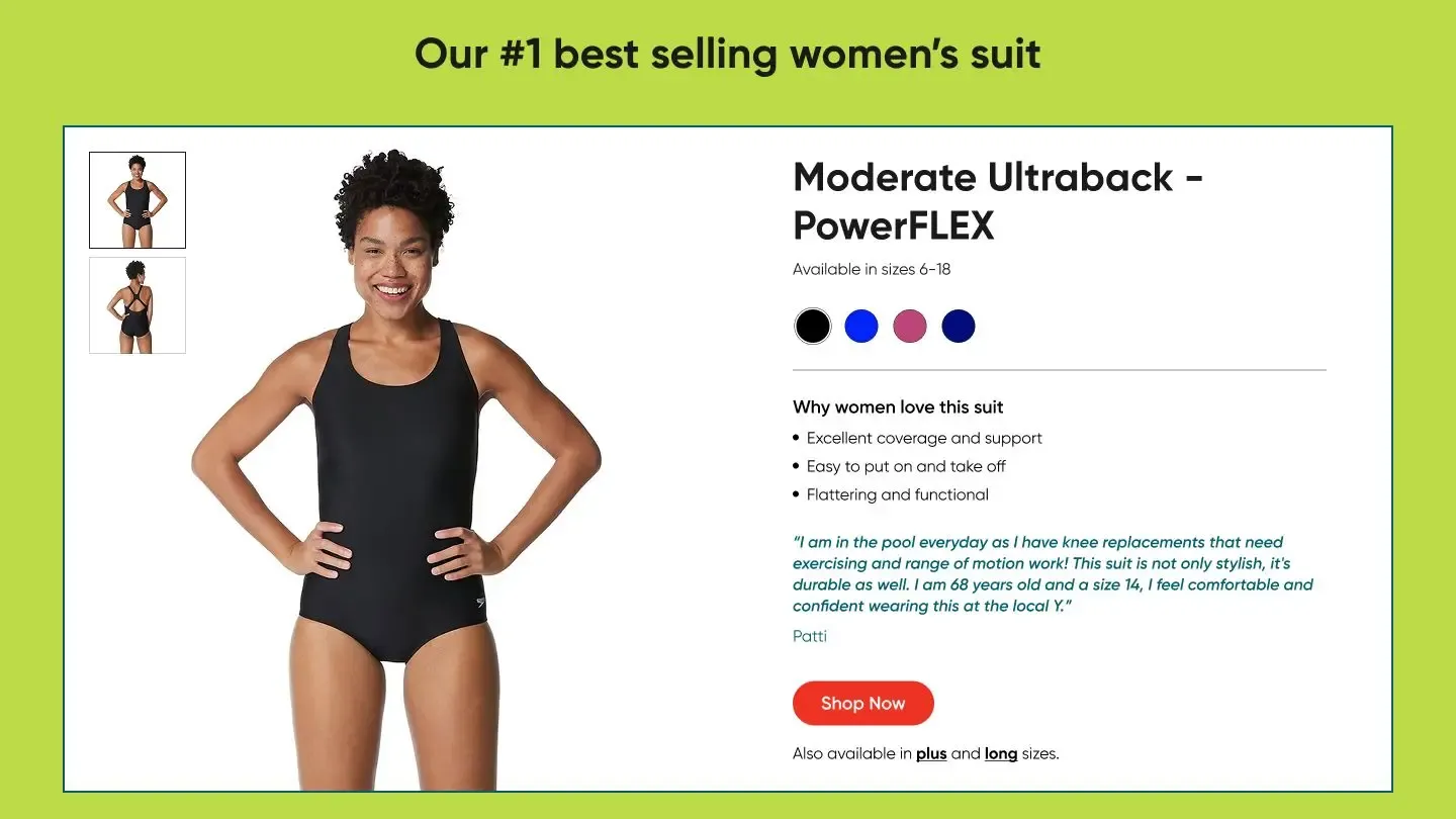 Product selector section in desktop, tablet, and mobile view